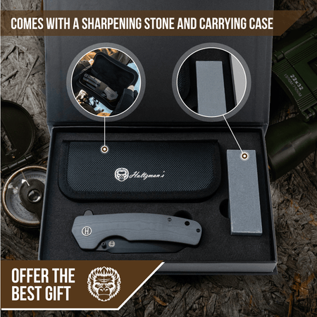 The Clip Point Folding Pocket Knife Giftset for Men and Women (Grey and Red) - Get Tight Gear