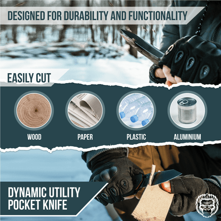 The Clip Point Folding Pocket Knife Giftset for Men and Women (Grey and Red) - Get Tight Gear