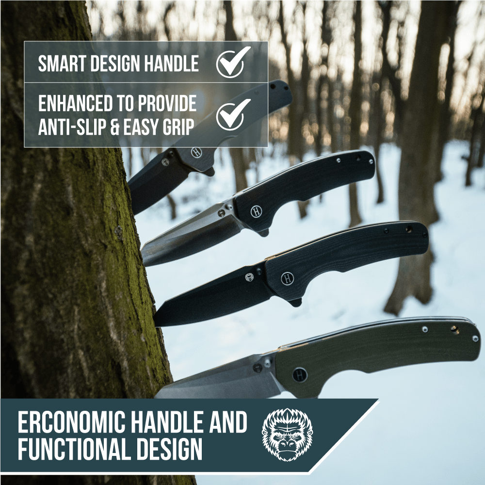 The Clip Point Folding Pocket Knife Giftset for Men and Women (Silver and Black) - Get Tight Gear