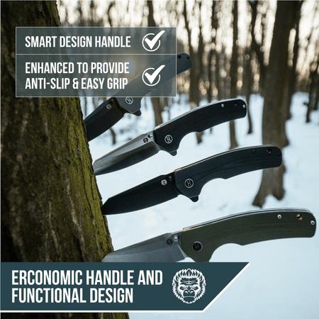 The Clip Point Folding Pocket Knife Giftset for Men and Women (Silver and Black) - Get Tight Gear