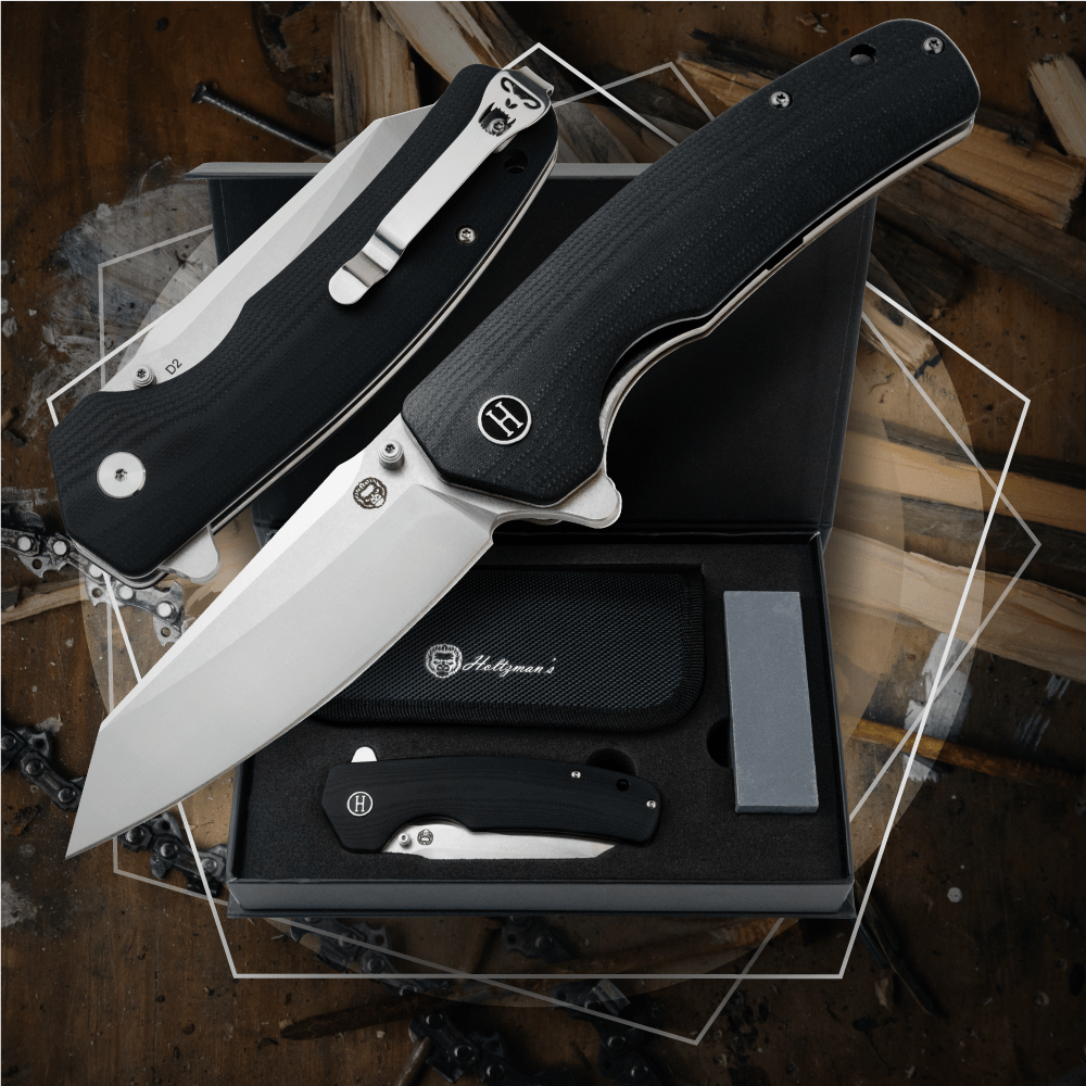 The Clip Point Folding Pocket Knife Giftset for Men and Women (Silver and Black) - Get Tight Gear
