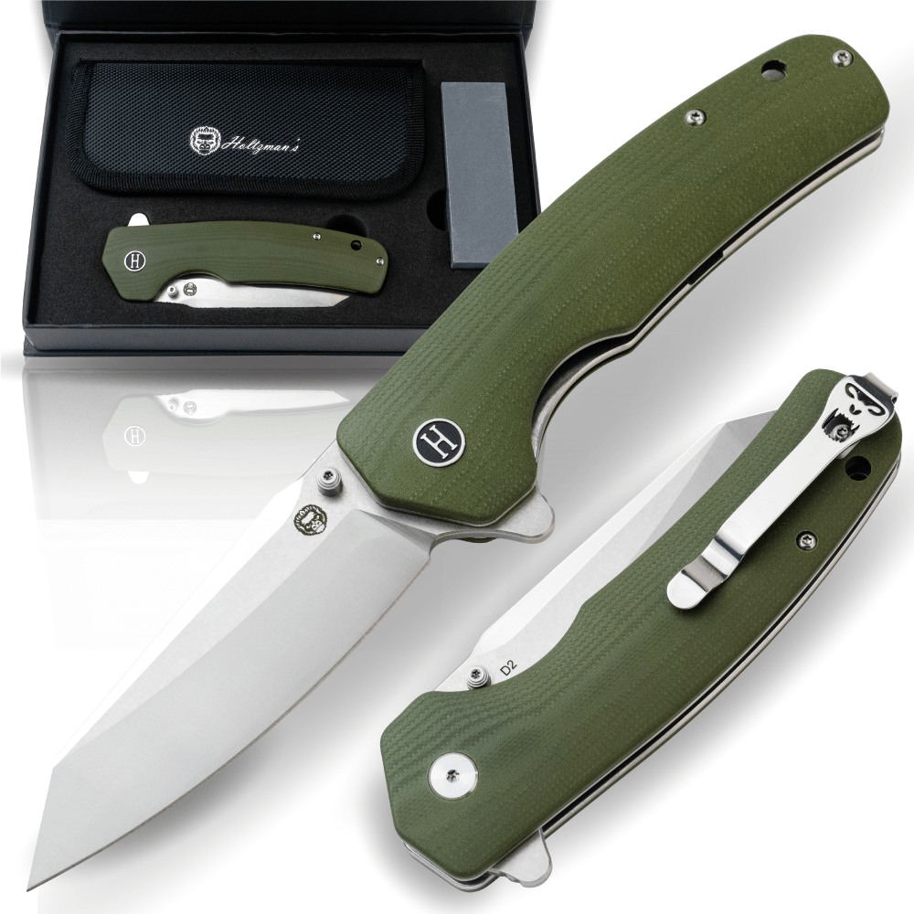 The Clip Point Folding Pocket Knife Giftset for Men and Women (Silver and Green) - Get Tight Gear