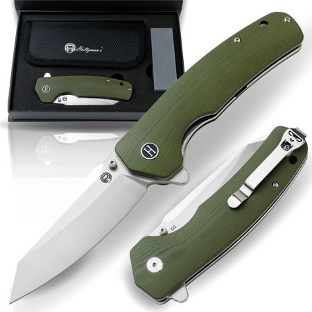 The Clip Point Folding Pocket Knife Giftset for Men and Women (Silver and Green) - Get Tight Gear