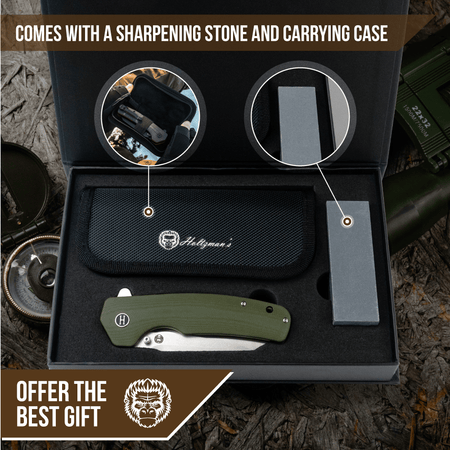 The Clip Point Folding Pocket Knife Giftset for Men and Women (Silver and Green) - Get Tight Gear