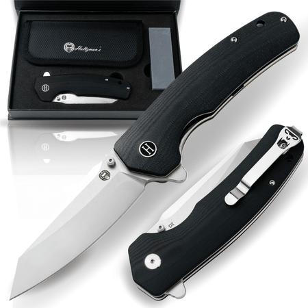 The Clip Point, Pioneer, Wild Trail Folding Pocket Knife Giftset Combo (Silver and Black) - Get Tight Gear