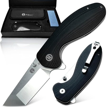 The Clip Point, Pioneer, Wild Trail Folding Pocket Knife Giftset Combo (Silver and Black) - Get Tight Gear