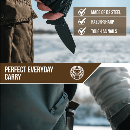 The Clip Point, Straight Back, Pioneer Folding Pocket Knife Giftset Combo (Silver and Green) - Get Tight Gear