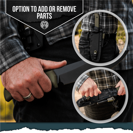 The Congo D2 Steel Bushcraft Survival Knife Gift Set (Black Blade + Green Handle) - Get Tight Gear