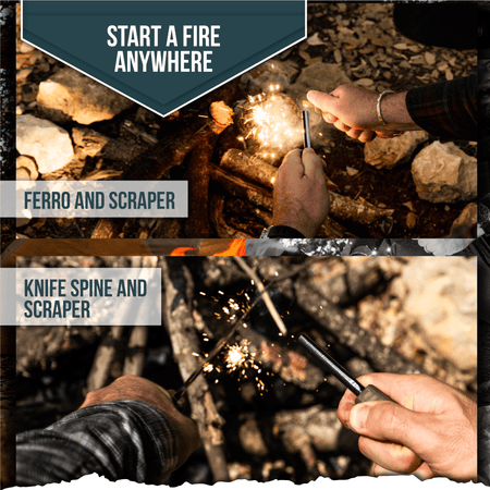 The Congo D2 Steel Bushcraft Survival Knife Gift Set (Black Blade + Green Handle) - Get Tight Gear