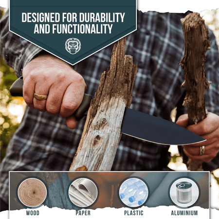 The Congo D2 Steel Bushcraft Survival Knife Gift Set (Black Blade + Green Handle) - Get Tight Gear