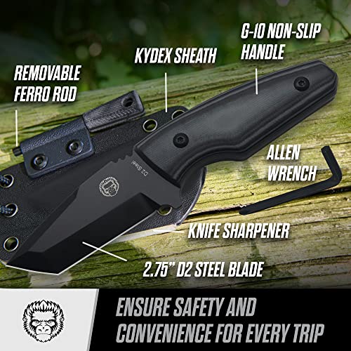 The Grey Tanto Neck Knife Giftset for Outdoors - Get Tight Gear