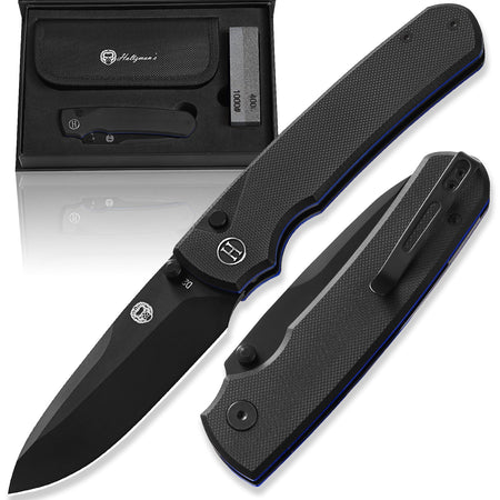 The Loyalist Folding Pocket Knife Giftset for Men and Women (Black and Blue) - Get Tight Gear