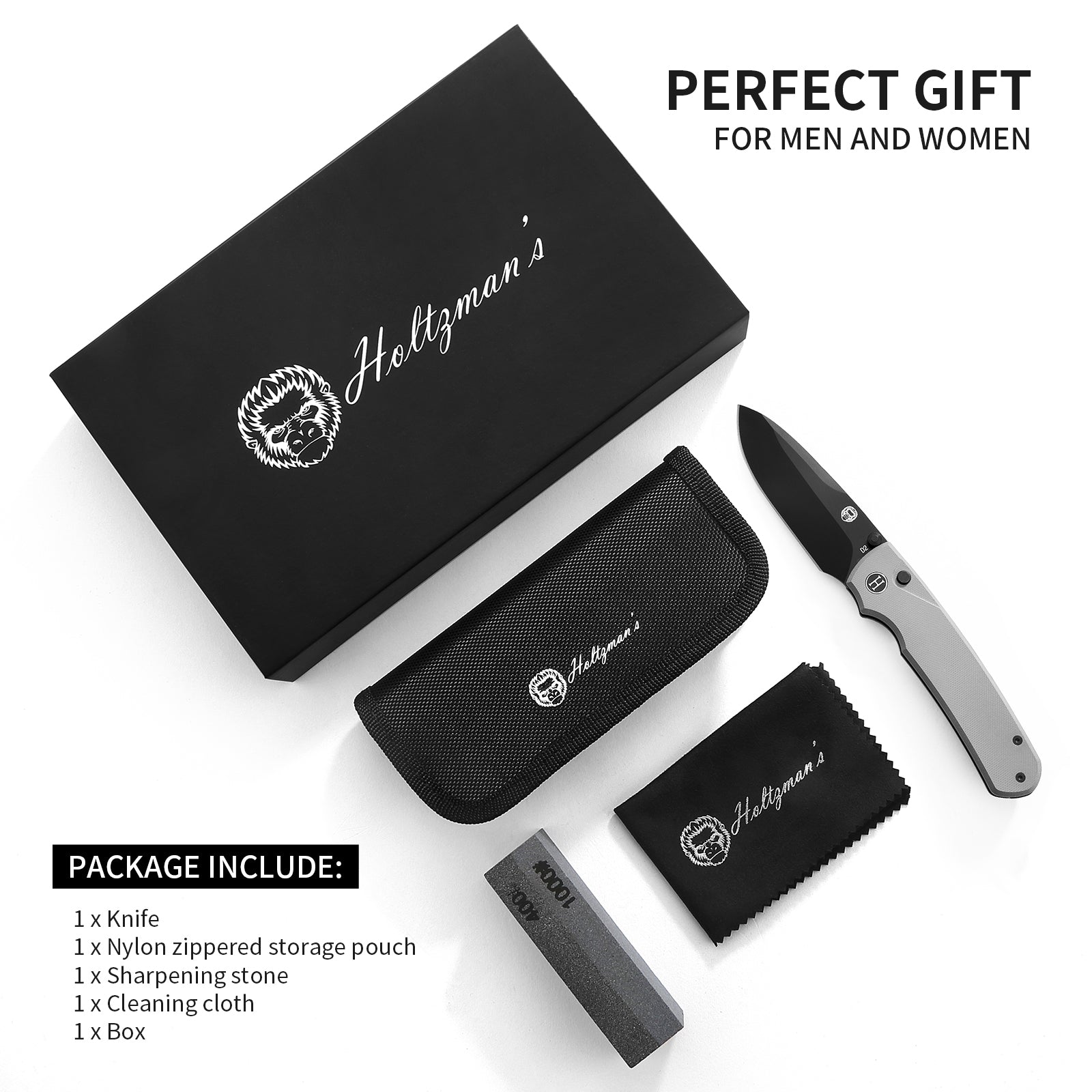 The Loyalist Folding Pocket Knife Giftset for Men and Women (Black and White) - Get Tight Gear