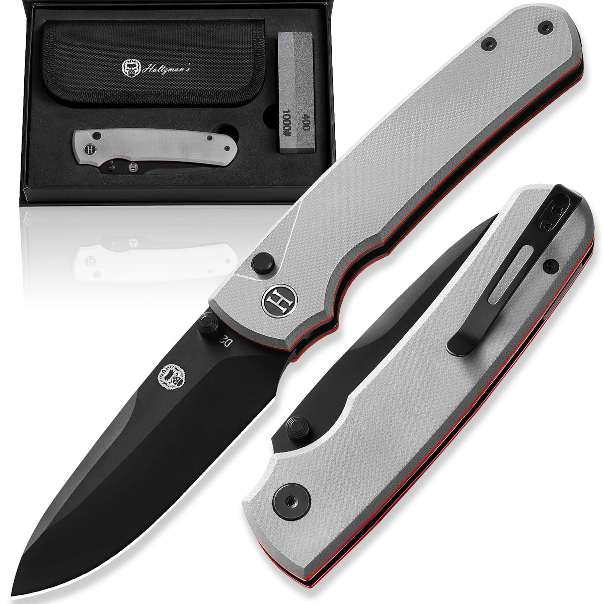The Loyalist Folding Pocket Knife Giftset for Men and Women (Black and White) - Get Tight Gear