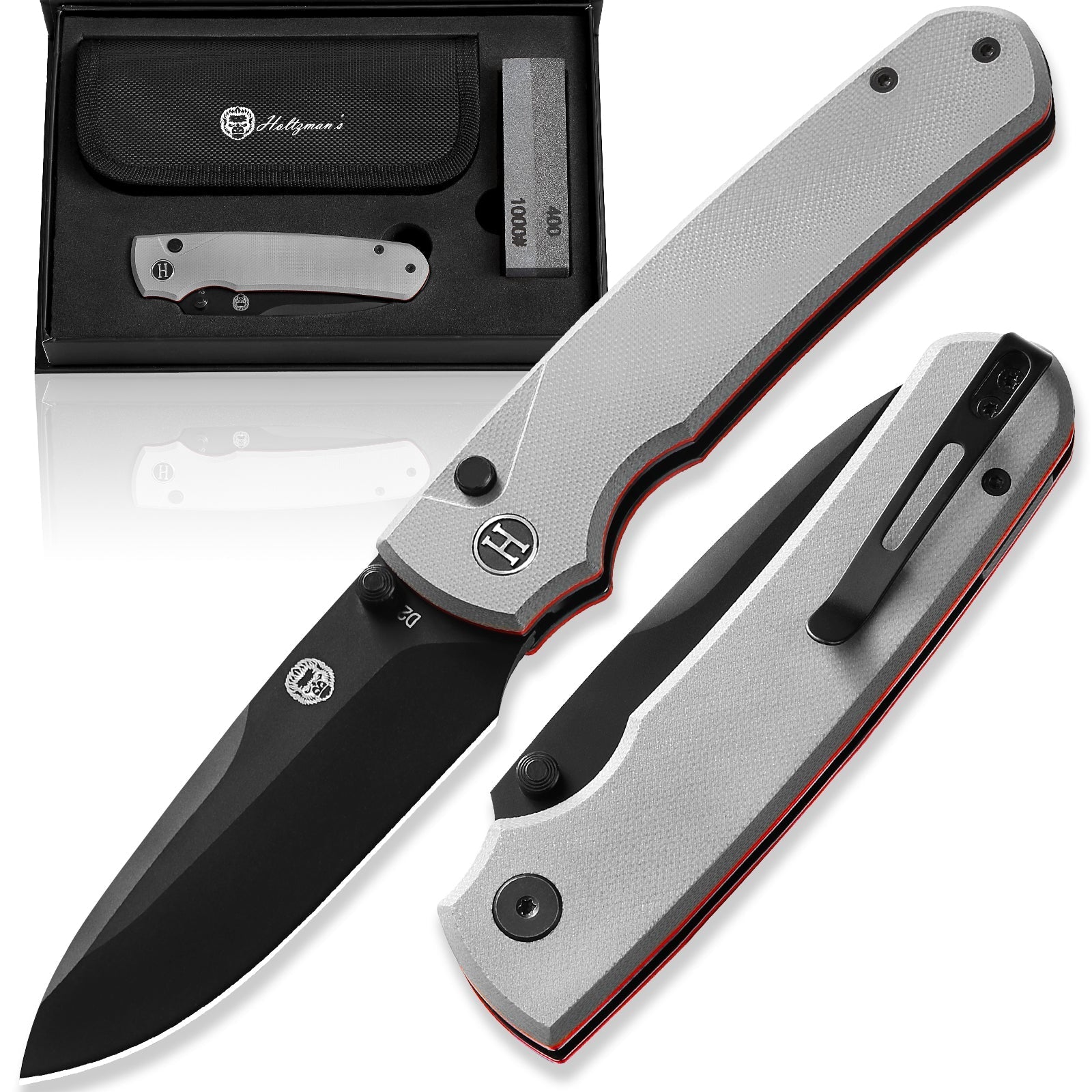 The Loyalist Folding Pocket Knife Giftset for Men and Women (Black and White) - Get Tight Gear
