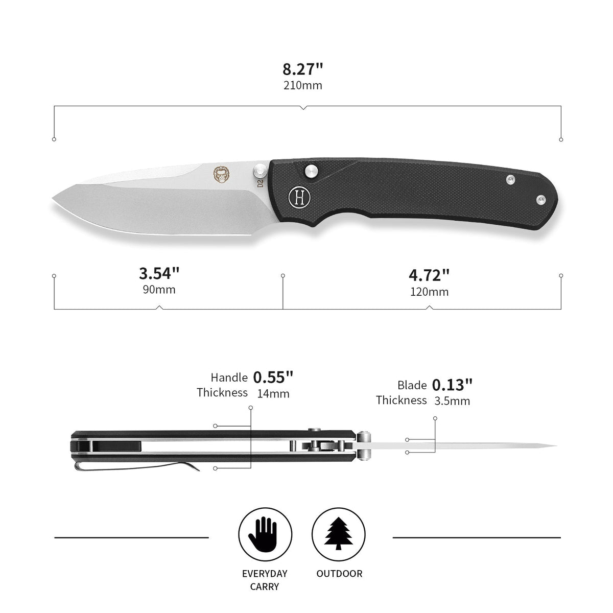 The Loyalist Folding Pocket Knife Giftset for Men and Women (Sand and Black) - Get Tight Gear