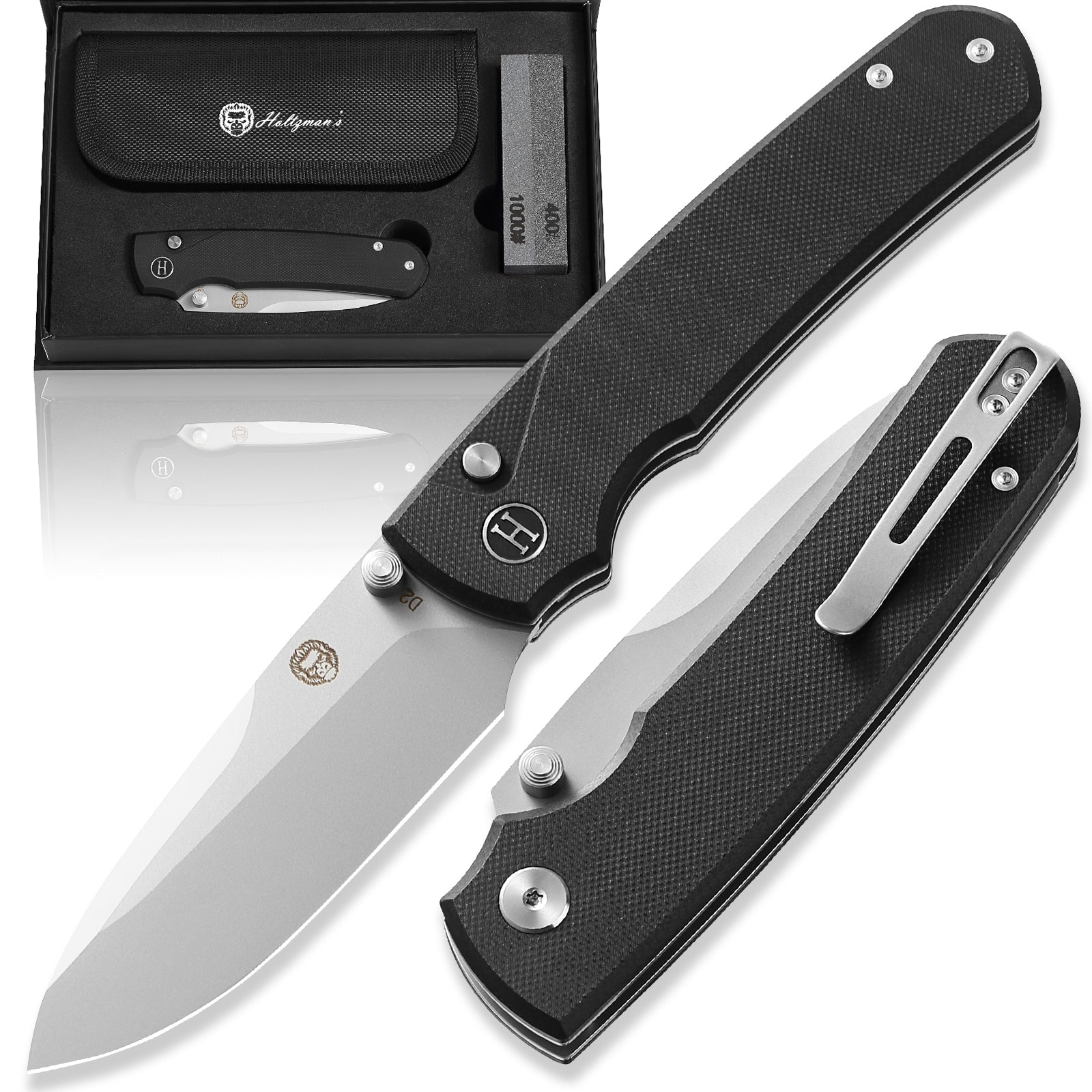 The Loyalist Folding Pocket Knife Giftset for Men and Women (Sand and Black) - Get Tight Gear