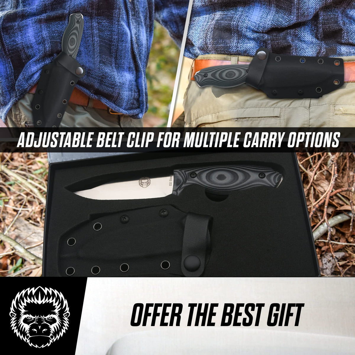 The Naked Silverback Survival Knife Giftset for Men - Get Tight Gear