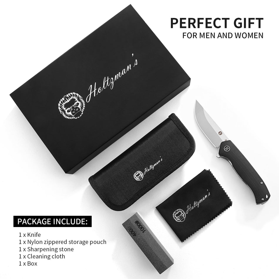 The Pathfinder Folding Pocket Knife Giftset for Men and Women (Black and Silver) - Get Tight Gear