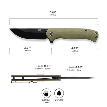 The Pathfinder Folding Pocket Knife Giftset for Men and Women (Green and Silver) - Get Tight Gear