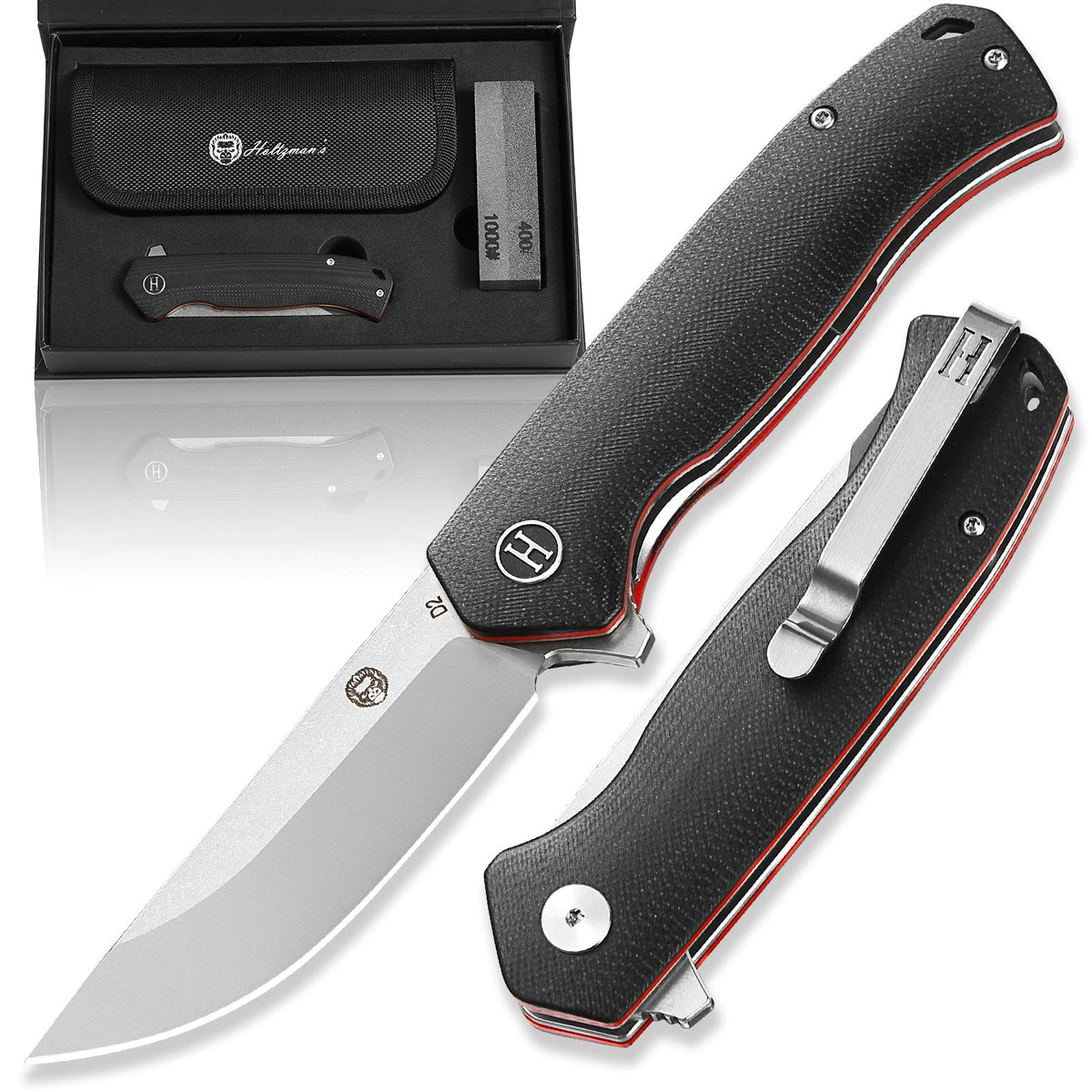 The Pathfinder Folding Pocket Knife Giftset for Men and Women (Silver and Red) - Get Tight Gear