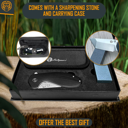 The Pioneer Folding Pocket Knife Giftset for Men and Women (Silver and Black) - Get Tight Gear