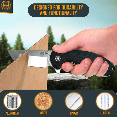 The Pioneer Folding Pocket Knife Giftset for Men and Women (Silver and Black) - Get Tight Gear