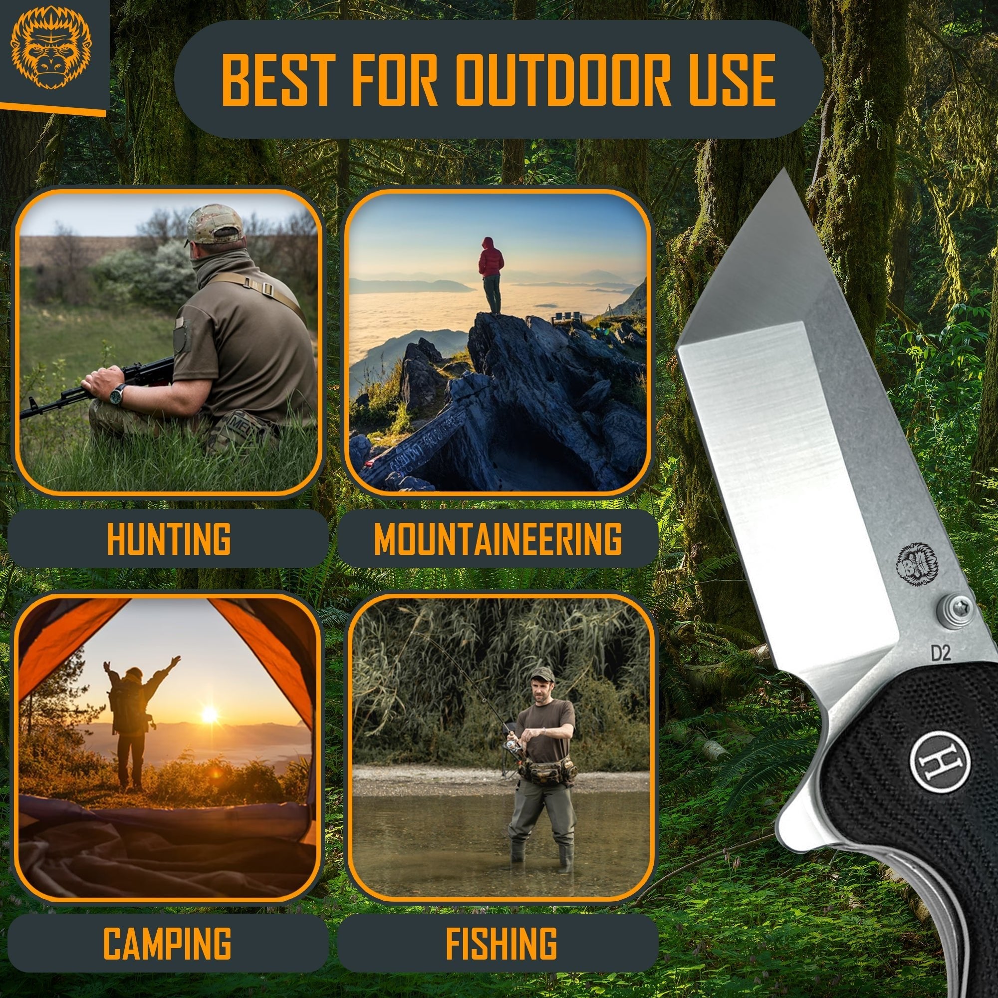 The Pioneer Folding Pocket Knife Giftset for Men and Women (Silver and Black) - Get Tight Gear