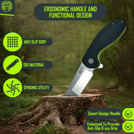 The Pioneer Folding Pocket Knife Giftset for Men and Women (Silver and Green) - Get Tight Gear