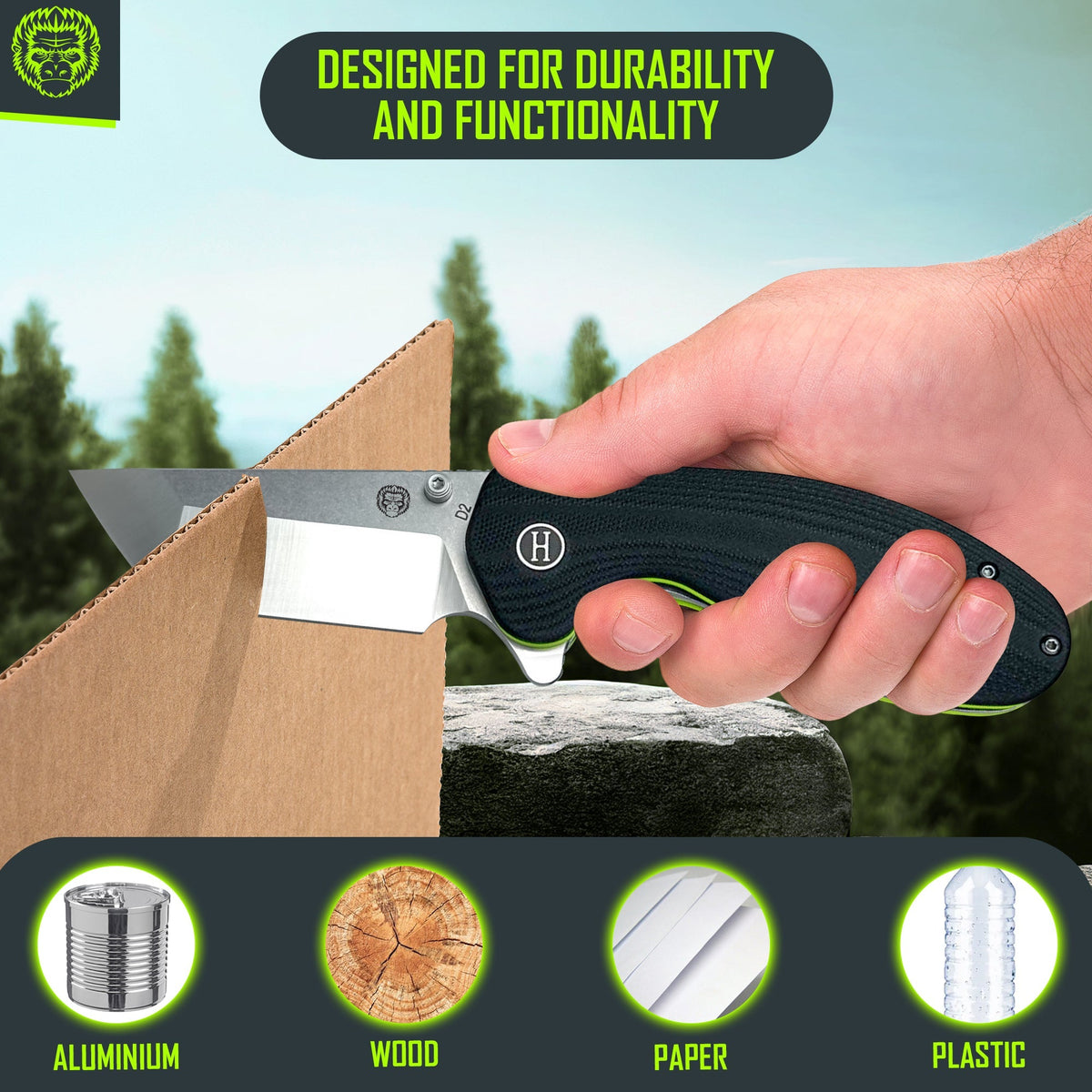 The Pioneer Folding Pocket Knife Giftset for Men and Women (Silver and Green) - Get Tight Gear