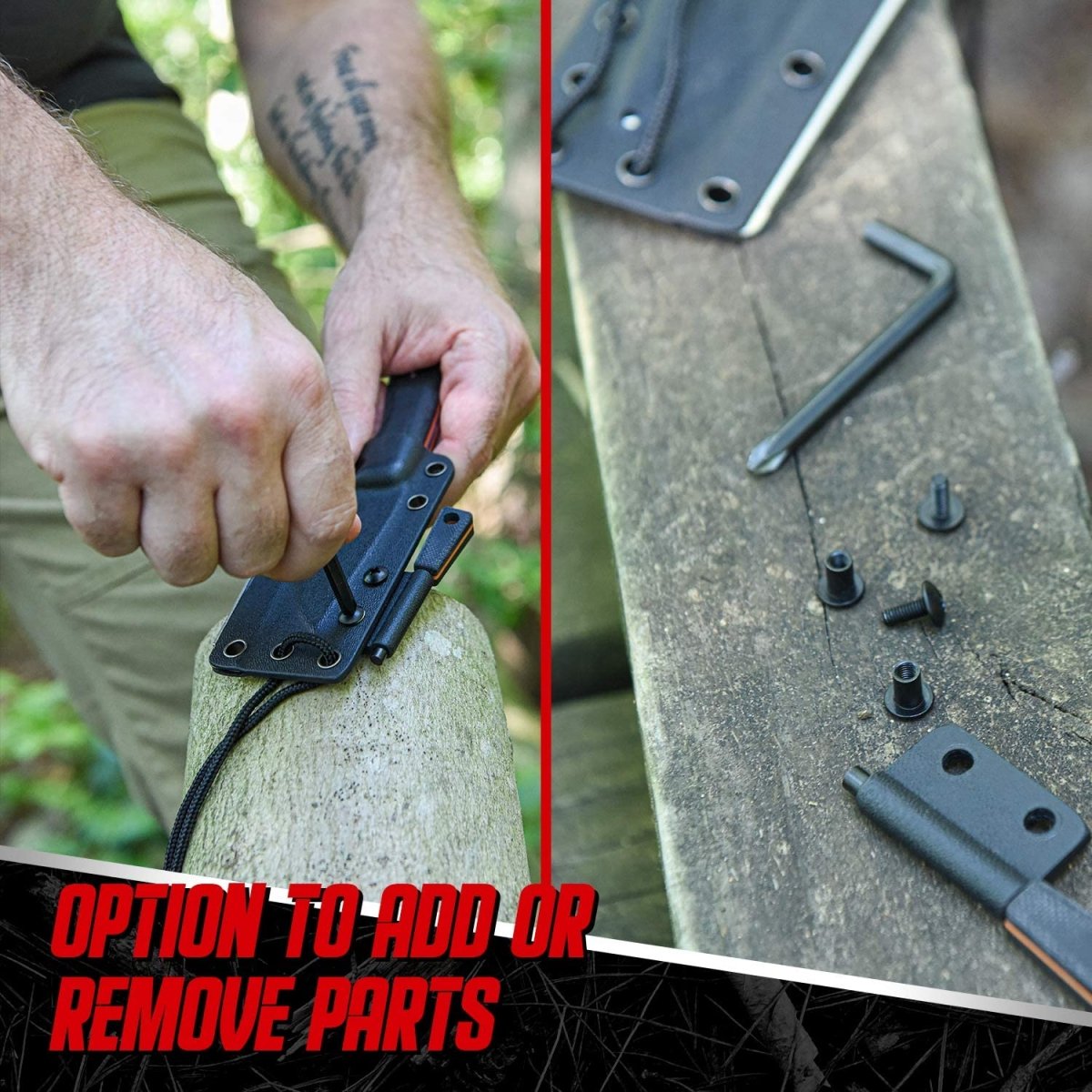 "THE REDLINE" FULL TANG SURVIVAL NECK KNIFE WITH G10 HANDLE - Get Tight Gear