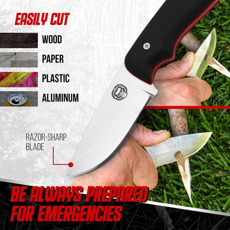 "THE REDLINE" FULL TANG SURVIVAL NECK KNIFE WITH G10 HANDLE - Get Tight Gear