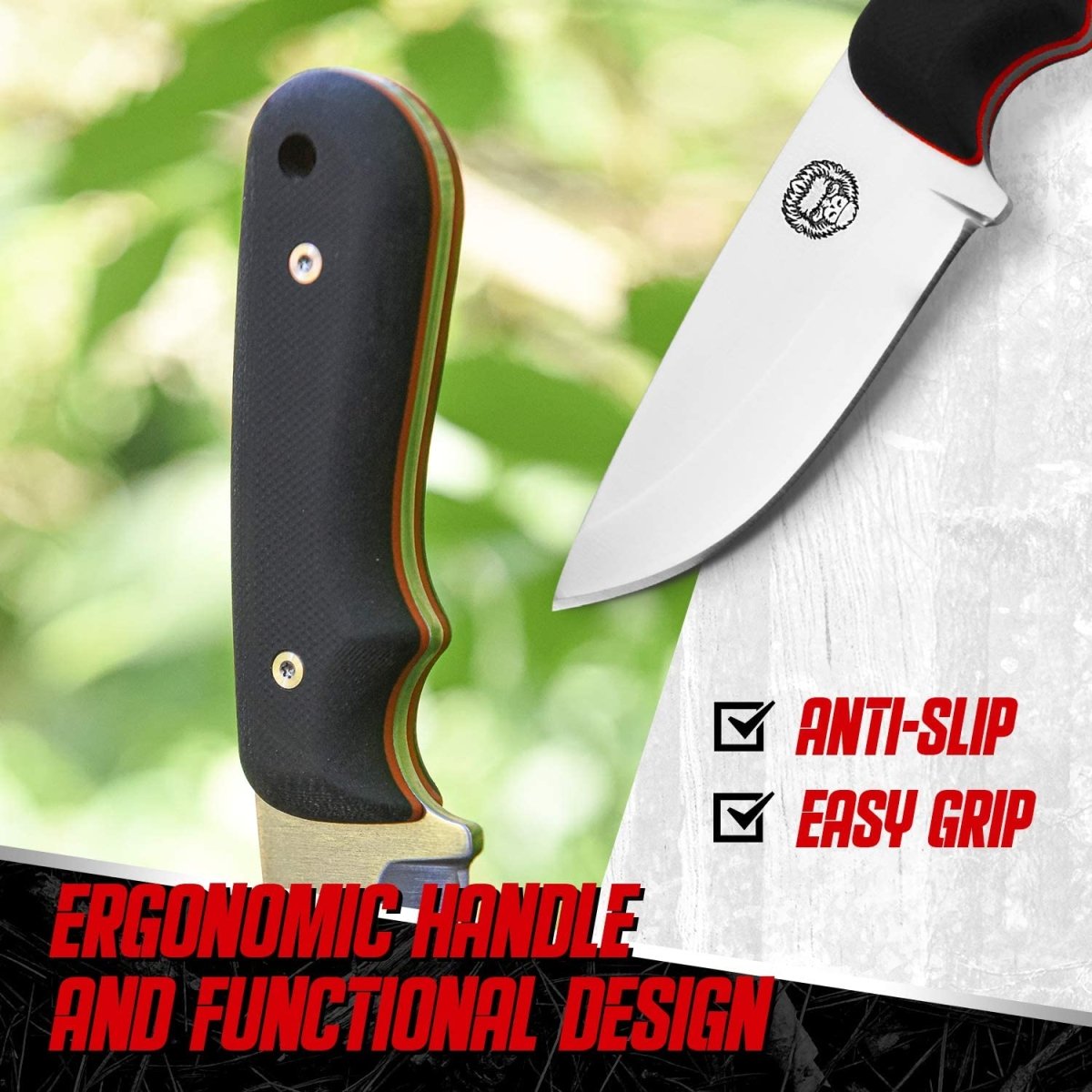 "THE REDLINE" FULL TANG SURVIVAL NECK KNIFE WITH G10 HANDLE - Get Tight Gear