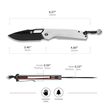 The Sentinel Folding Knife Giftset (black blade+dark grey/red liner G10 handle) - Get Tight Gear