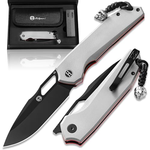 The Sentinel Folding Knife Giftset (black blade+dark grey/red liner G10 handle) - Get Tight Gear
