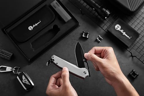 The Sentinel Folding Knife Giftset (black blade+dark grey/red liner G10 handle) - Get Tight Gear