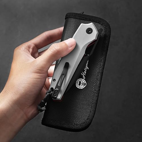 The Sentinel Folding Knife Giftset (black blade+dark grey/red liner G10 handle) - Get Tight Gear
