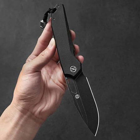 The Sentinel Folding Knife Giftset (black stonewashed blade+black G10 handle) - Get Tight Gear