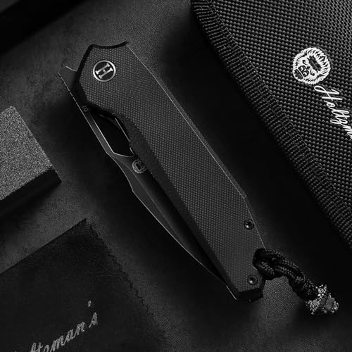 The Sentinel Folding Knife Giftset (black stonewashed blade+black G10 handle) - Get Tight Gear