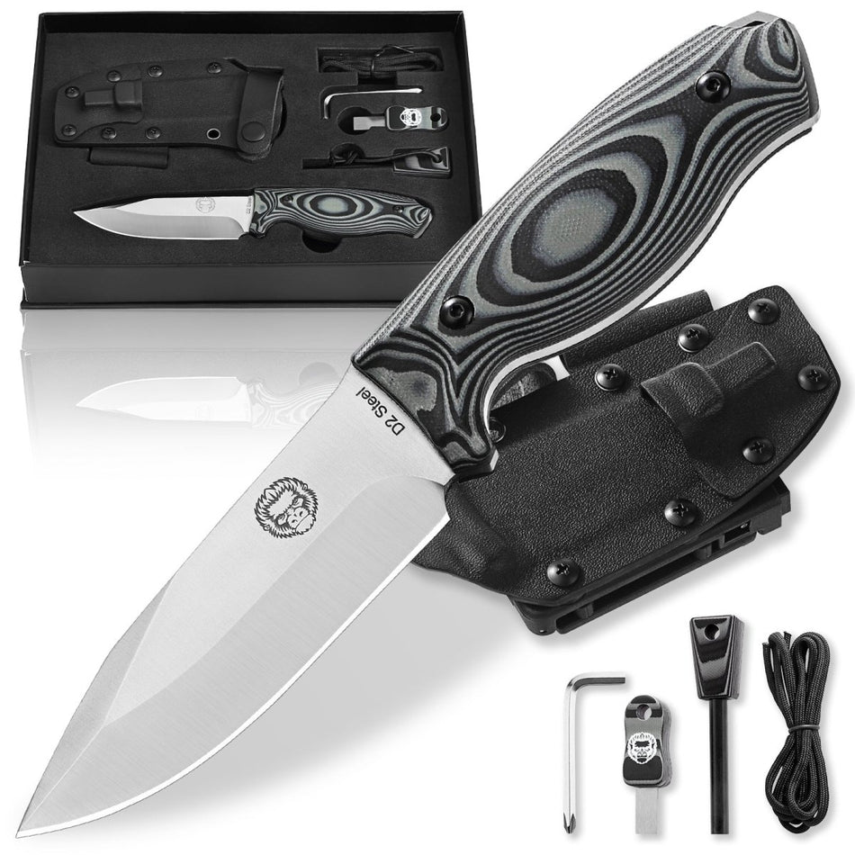 "The Silverback" Full Tang D2 Survival Camping Knife Gift Set - Get Tight Gear