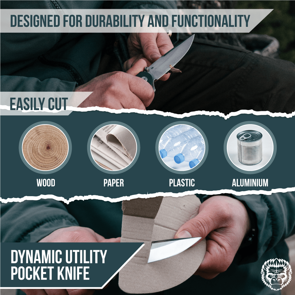 The Straight Back Folding Pocket Knife Giftset for Men and Women (Silver and Black) - Get Tight Gear