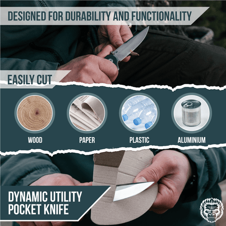 The Straight Back Folding Pocket Knife Giftset for Men and Women (Silver and Black) - Get Tight Gear