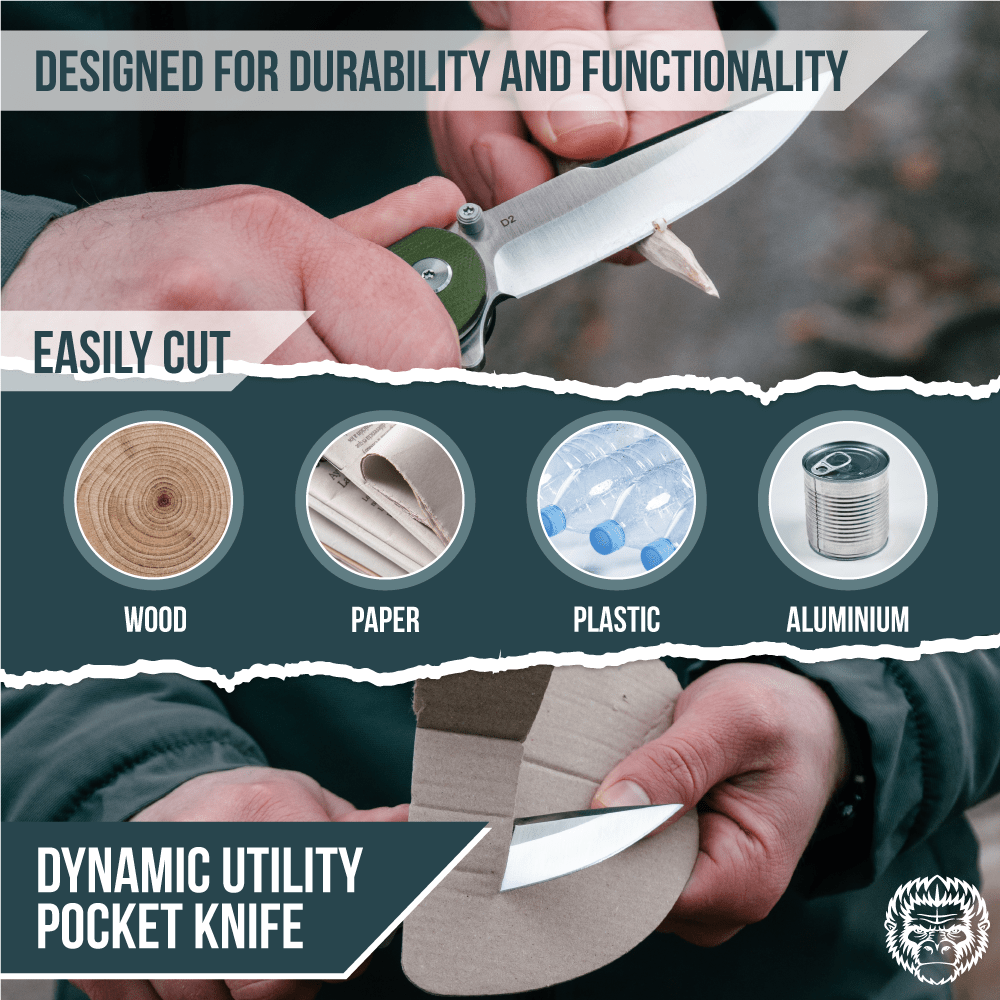 The Straight Back Folding Pocket Knife Giftset for Men and Women (Silver and Green) - Get Tight Gear