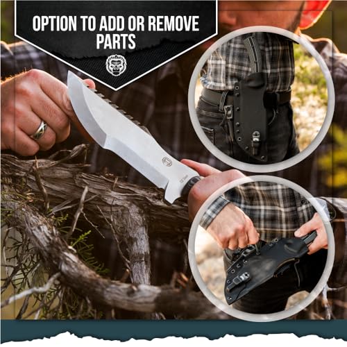 The Tracker D2 Steel Bushcraft Survival Knife Gift Set (Black and Gray) - Get Tight Gear