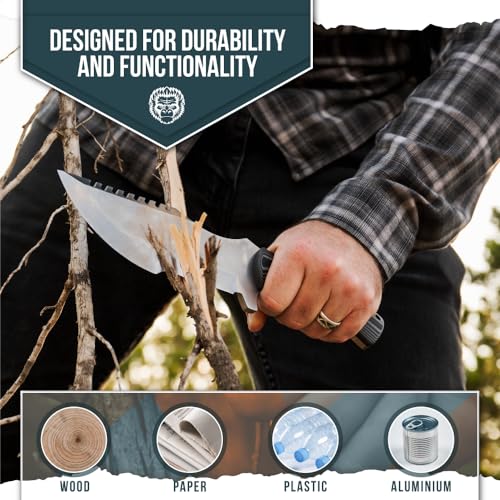 The Tracker D2 Steel Bushcraft Survival Knife Gift Set (Black and Gray) - Get Tight Gear