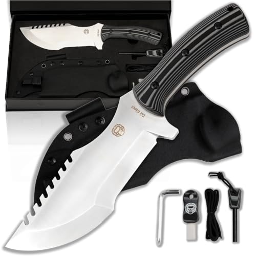 The Tracker D2 Steel Bushcraft Survival Knife Gift Set (Black and Gray) - Get Tight Gear