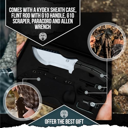 The Tracker D2 Steel Bushcraft Survival Knife Gift Set (Black and Gray) - Get Tight Gear