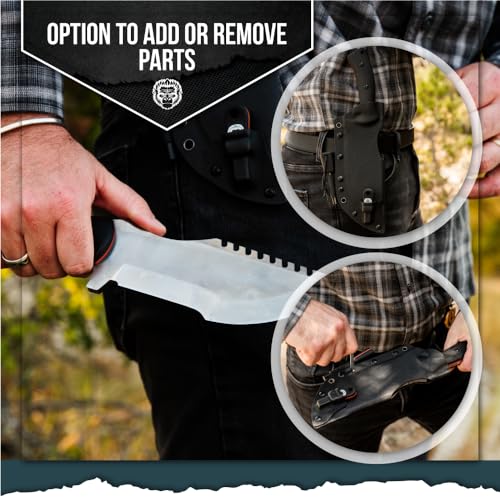 The Tracker D2 Steel Bushcraft Survival Knife Gift Set (Black and Orange) - Get Tight Gear