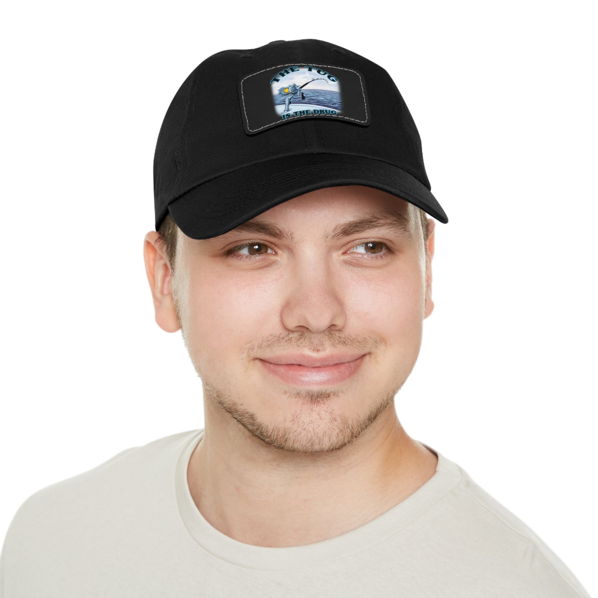 The Tug Is The Drug Dad Hat with Leather Patch, Casual Cap for Fishermen, Perfect Gift for Dad, Outdoor Adventures, Father's Day Gift, Unisex Cap - Get Tight Gear