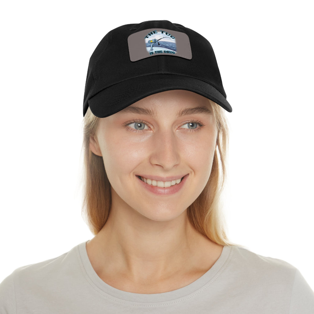 The Tug Is The Drug Dad Hat with Leather Patch, Casual Cap for Fishermen, Perfect Gift for Dad, Outdoor Adventures, Father's Day Gift, Unisex Cap - Get Tight Gear